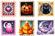 Cool Halloween Postage Stamps PNG, an Illustration by Designking (Thumbnail 2 of 4)