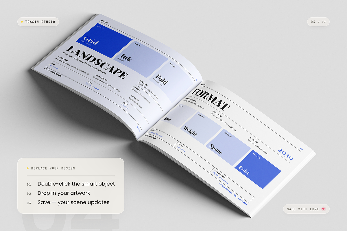A4 Landscape Magazine Mockup, a Books & Magazine Mockup by Toasin Studio (Photo 4 of 7)