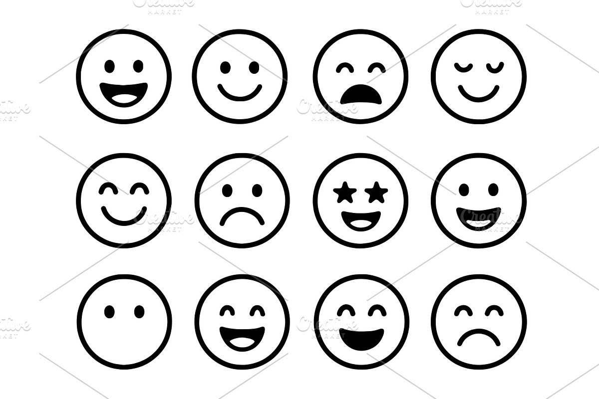 Smiling faces emoticon, an Object Illustration by Lemberg Vector