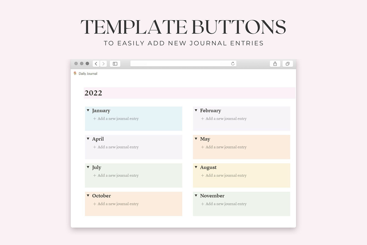 Journal Template for Notion, a Templates & Theme by AestheticOrganizer (Photo 4 of 9)