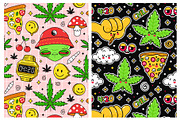 Marijuana pattern bundle, a Pattern Graphic by Slavko Kahovsky (Thumbnail 2 of 7)