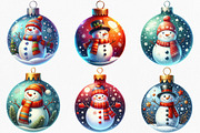 Watercolor Ornament Snowman Clipart, an Illustration by Canvas Craft (Thumbnail 2 of 9)