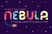 Nebula - A Liquid Style Font, a Font by The Artifex Forge (Thumbnail 1 of 10)