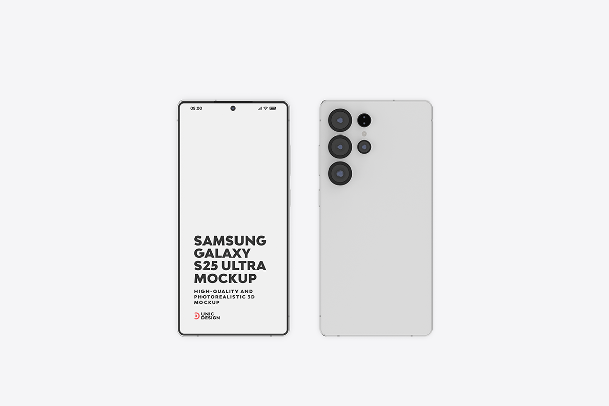 Samsung Galaxy S25 Ultra Mockup, an Android Mockup by UnicDesign (Photo 25 of 35)