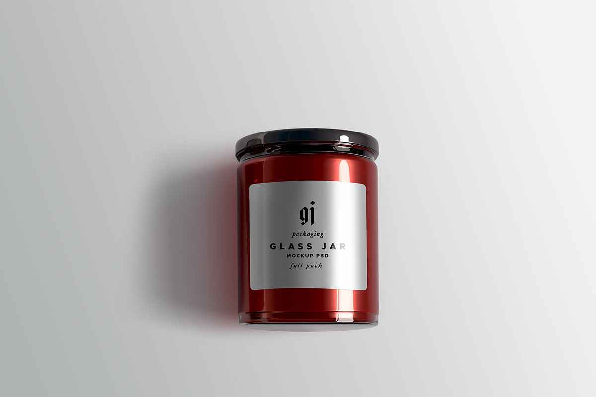 Glass Jar PSD Mockups, a Packaging Mockup by Graphicsfuel (Photo 3 of 6)