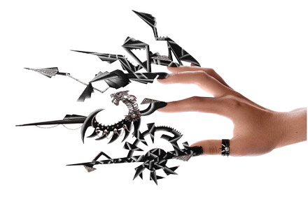 Creative design of nails on female