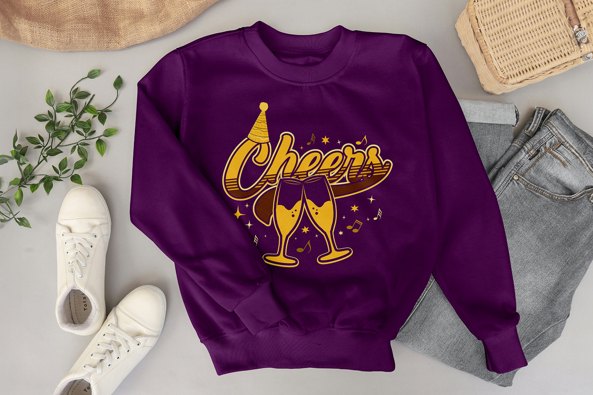 Cheers Digital T-Shirt Design, a Graphic by Vector Portal (Photo 6 of 6)