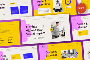 Blue Company Profile PPT, a Presentation Template by Aiyari Graphic