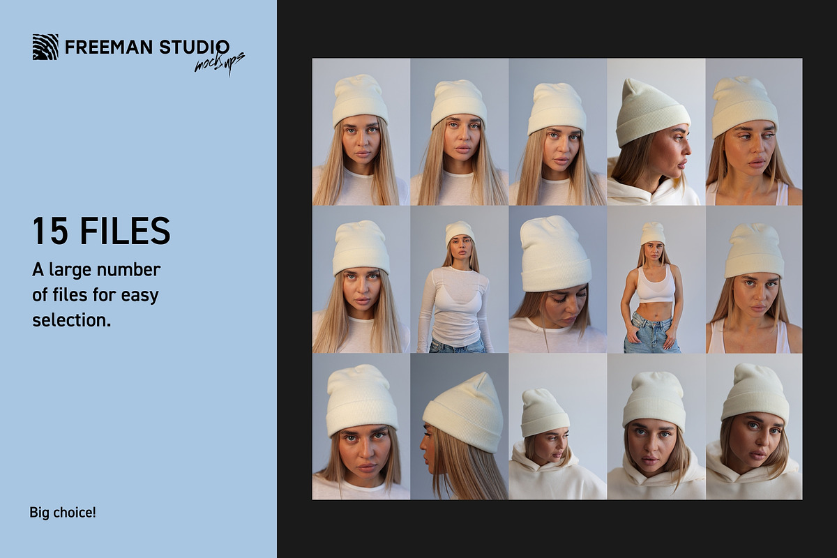 Beanie Mockup Set, a Hat Mockup by Freeman Studio (Photo 4 of 15)