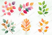 Watercolor Leaves Clipart Set, an Illustration by Creative Art (Thumbnail 3 of 10)
