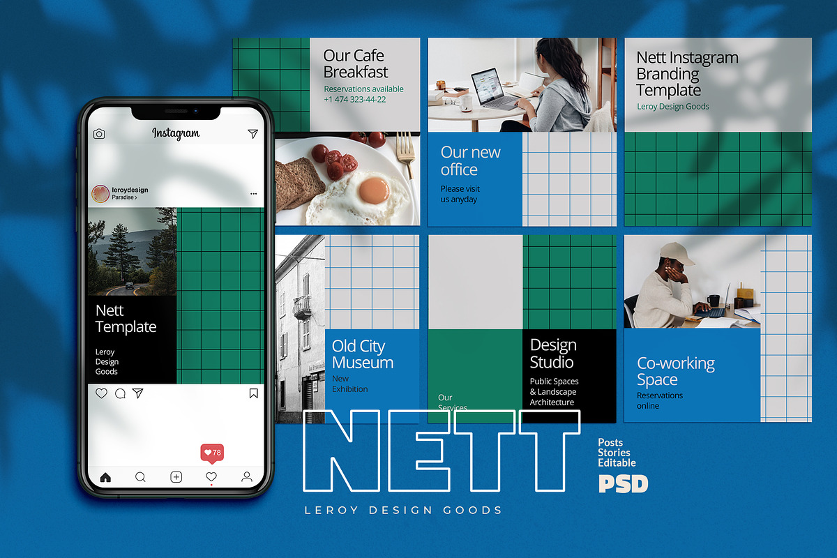 NETT - Instagram Branding Template, a Social Media Template by LEROY Design (Photo 1 of 6)