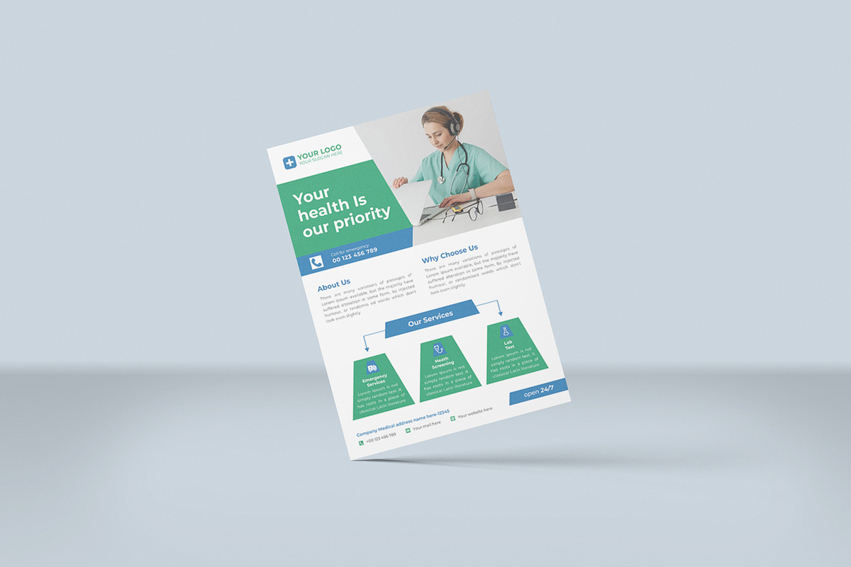 Medical and Healthcare Flyer, a Flyer Template by Lakhan1998 (Photo 1 of 3)