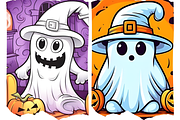 Cute Ghost Halloween Background, a Background Graphic by Coco Bloom (Thumbnail 2 of 6)