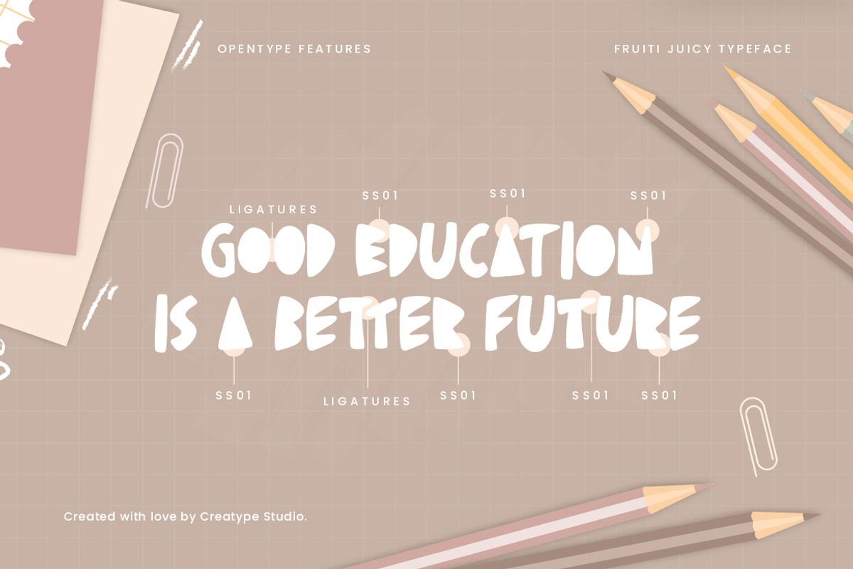 Fruiti Juicy Cut-Out Typeface, a Font by Creatype Studio (Photo 6 of 9)