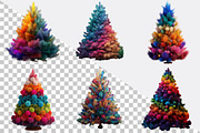 Colorful Christmas Tree Clipart  Bun, an Illustration by SVGArt (Thumbnail 4 of 8)