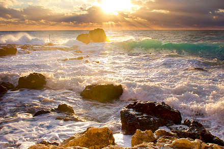 Seascape containing bay, beach, and cloud, a Nature Photo by Landscape and travel
