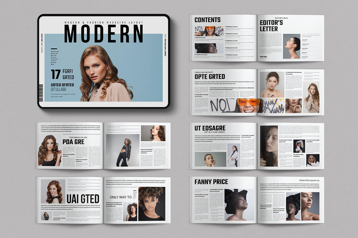 Digital Modern Magazine Landscape, a Magazine Template by TemplatesForest
