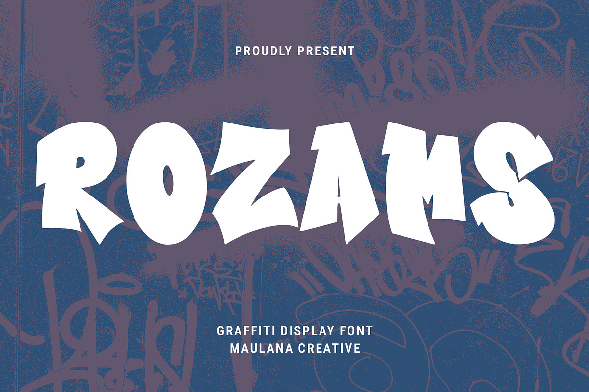 Rozams Graffiti Display Font, a Font by Maulana Creative (Photo 1 of 7)