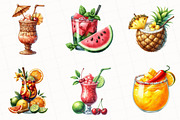 Tropical Beach Cocktail Clipart, an Illustration by OK Design (Thumbnail 2 of 5)