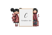 Whimsical Flowers and Girls Clipart, an Illustration by Creative Art (Thumbnail 9 of 11)