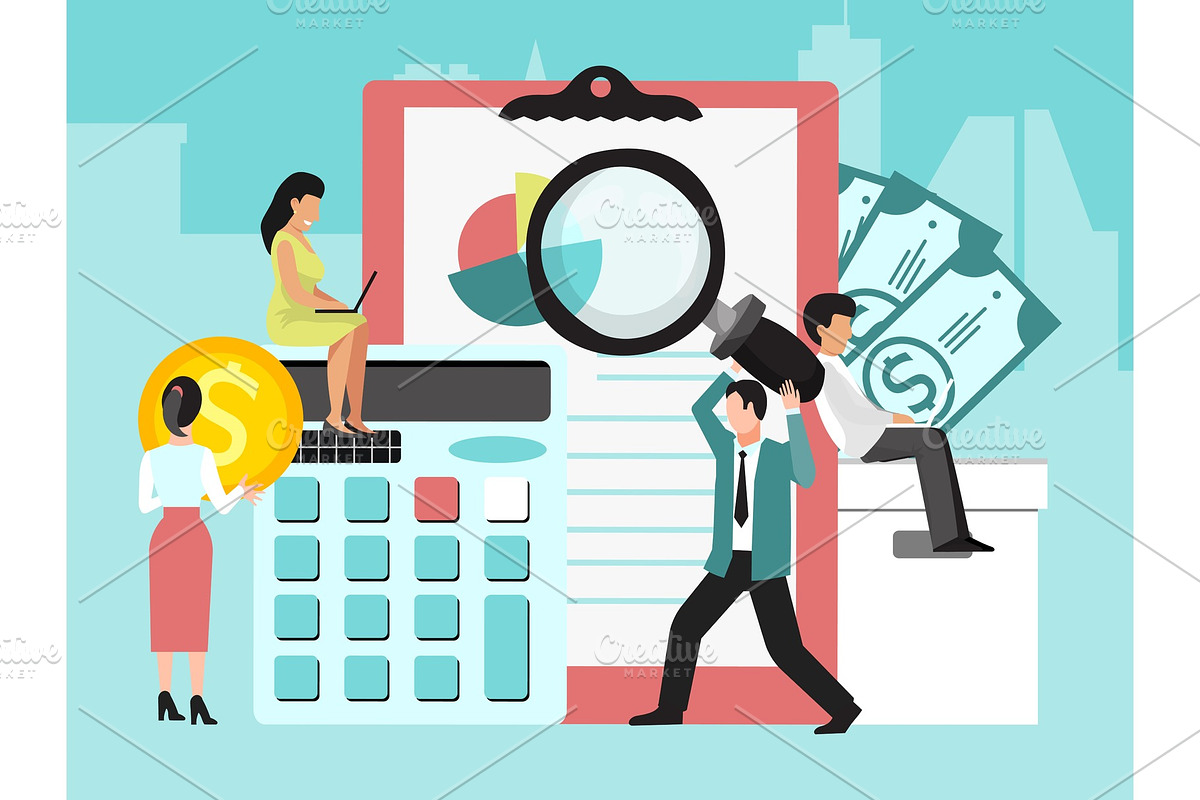 Business finance audit vector, a Finance Illustration by VectorsBang