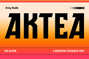 Aktea – A Geometric Futuristic Font, a Sans Serif Font by Drizy (Thumbnail 1 of 9)