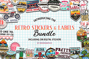 Retro Stickers and Labels Pack