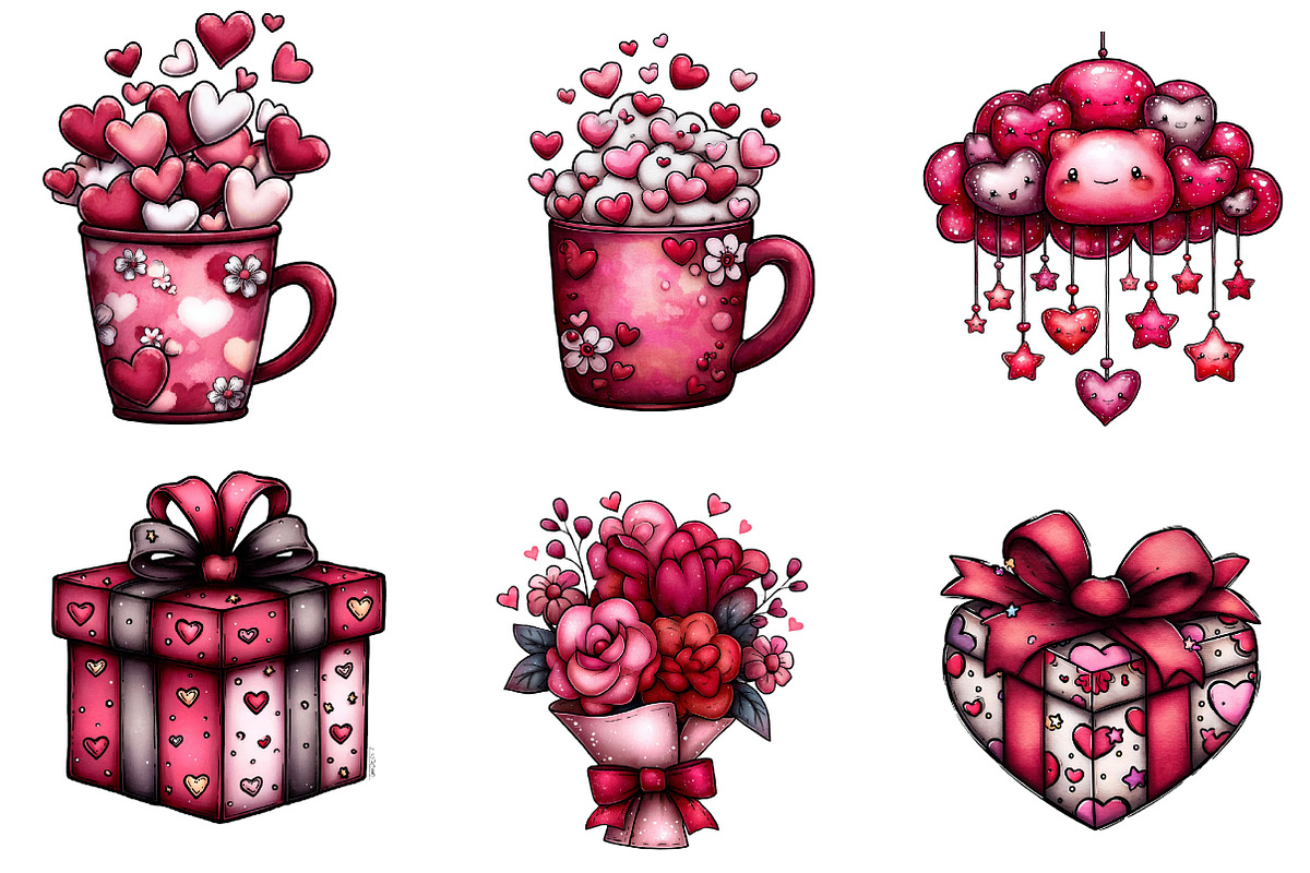 cute-valentine love valentine clipar, an Illustration by CreationArt (Photo 2 of 5)