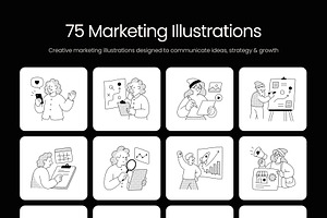 75 Marketing Illustrations, a Finance Illustration by Prosymbols