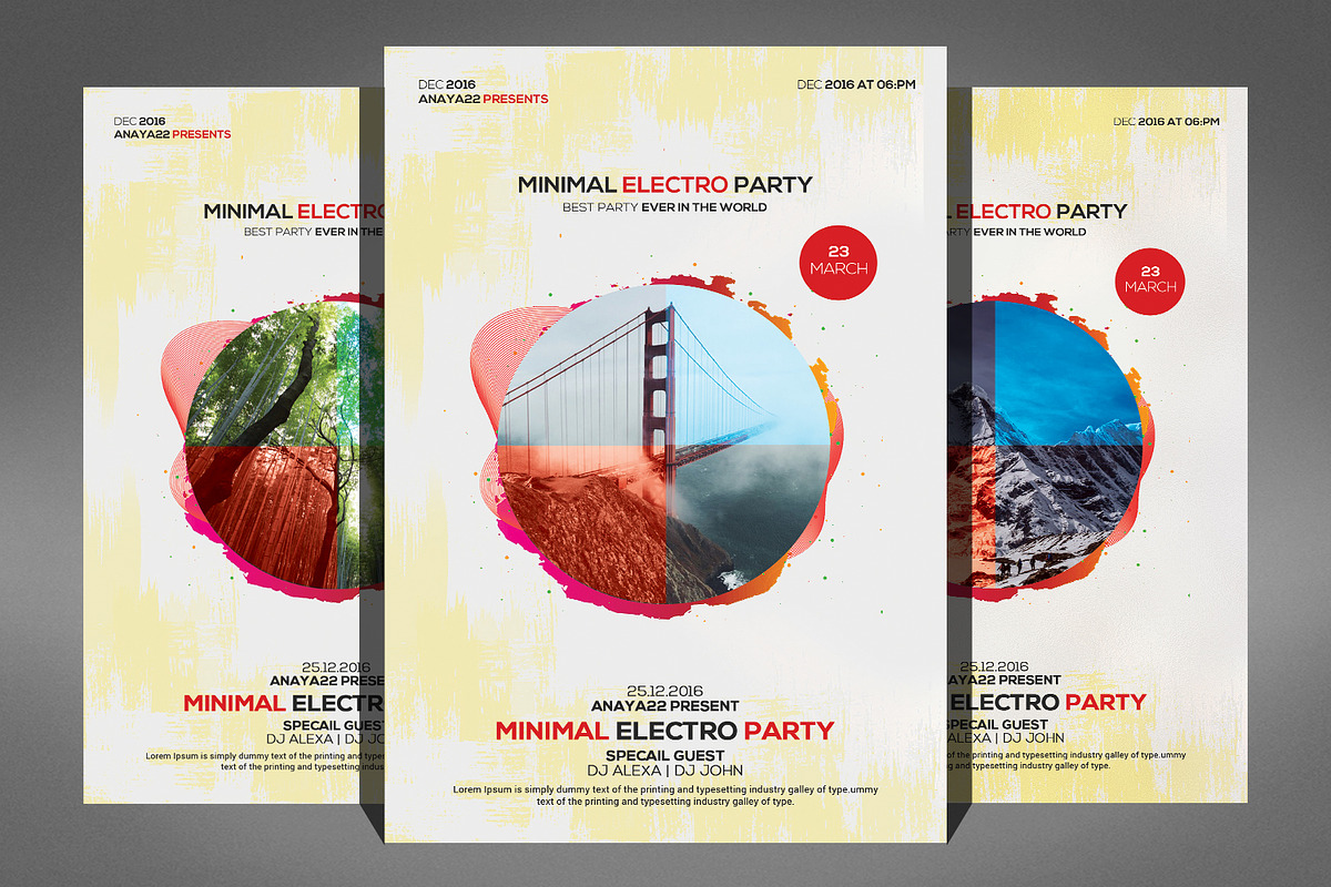Minimal Electro Party Flyer, a Flyer Template by Graphic Templates (Photo 1 of 4)