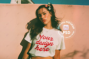 Realistic White T-Shirt Mockup PSD, a Shirt Mockup by LESZ Design (Thumbnail 1 of 5)