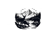 Wildlife Forest Silhouette Vector Bu, an Illustration by Designs_River (Thumbnail 21 of 51)