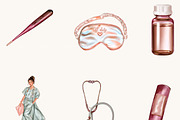 Watercolor Nurse Clipart Bundle, a Healthcare Illustration by BusyDaydesign (Thumbnail 4 of 9)