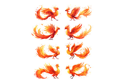Phoenix cartoon vector collection, an Animal Illustration by Onyx