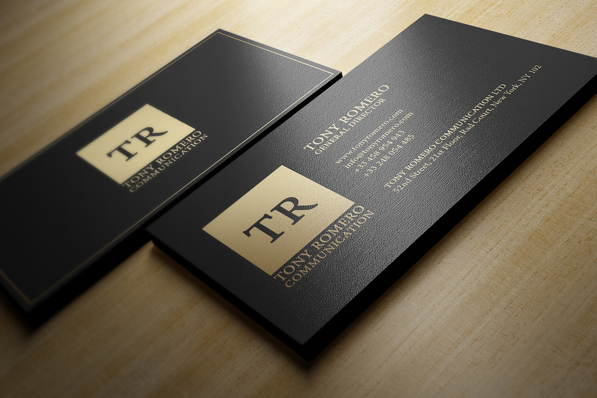 Minimal Gold And Black Business Card, a Business Card Template by Marvel (Photo 2 of 5)