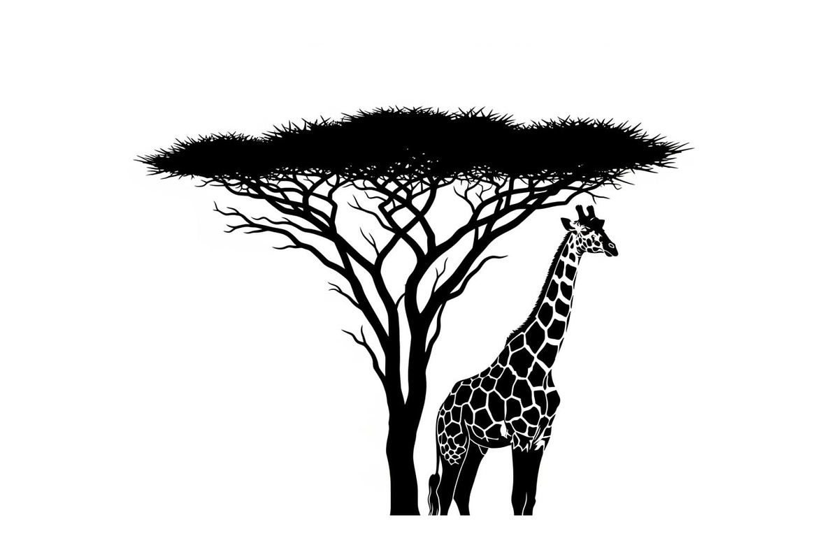 Giraffe Safari Silhouette Vector Bun, an Illustration by Designer_Momina (Photo 33 of 51)