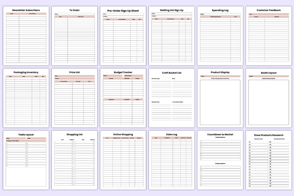 Craft Business Planner Bundle Canva, a Stationery Template by Mustafiz (Photo 6 of 8)