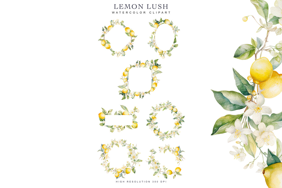 Watercolor Lemon Clipart Collection, a Graphic by Patishop Art (Photo 9 of 10)