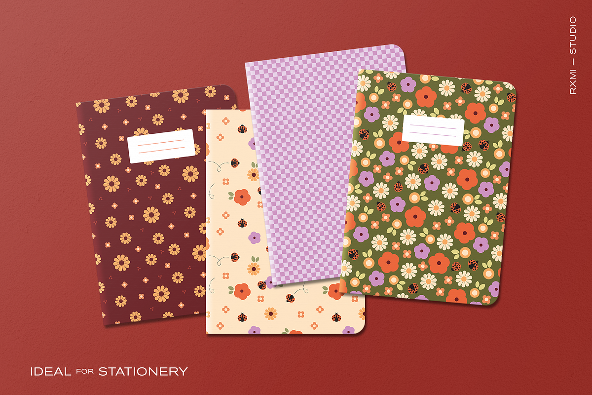 Ladybugs and Flowers Pattern Set, a Pattern Graphic by Rxmi Studio (Photo 4 of 10)