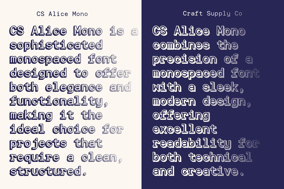 CS Alice Mono 3D, a Sans Serif Font by Craft Supply Co. (Photo 6 of 8)