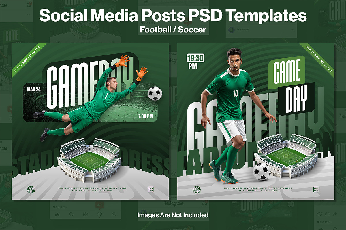 Football Social Media Posts Template, a Flyer Template by iHemalaya (Photo 1 of 2)