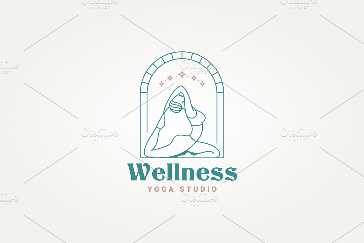 pilates yoga meditation icon logo, a Branding & Logo Template by Blazybone