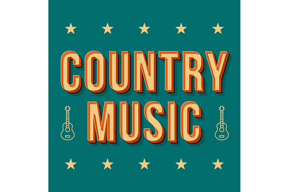 Country music vintage 3d lettering, a Templates & Theme by IMG Visuals