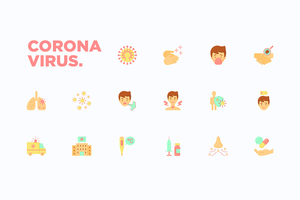 Coronavirus | 16 Flat Icons Set, an Icon by Alex Blogoodf (Photo 6 of 12)