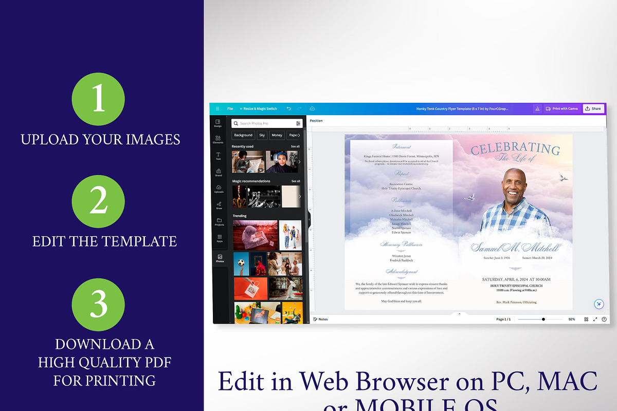 Heavenly Funeral Program Template preview 6