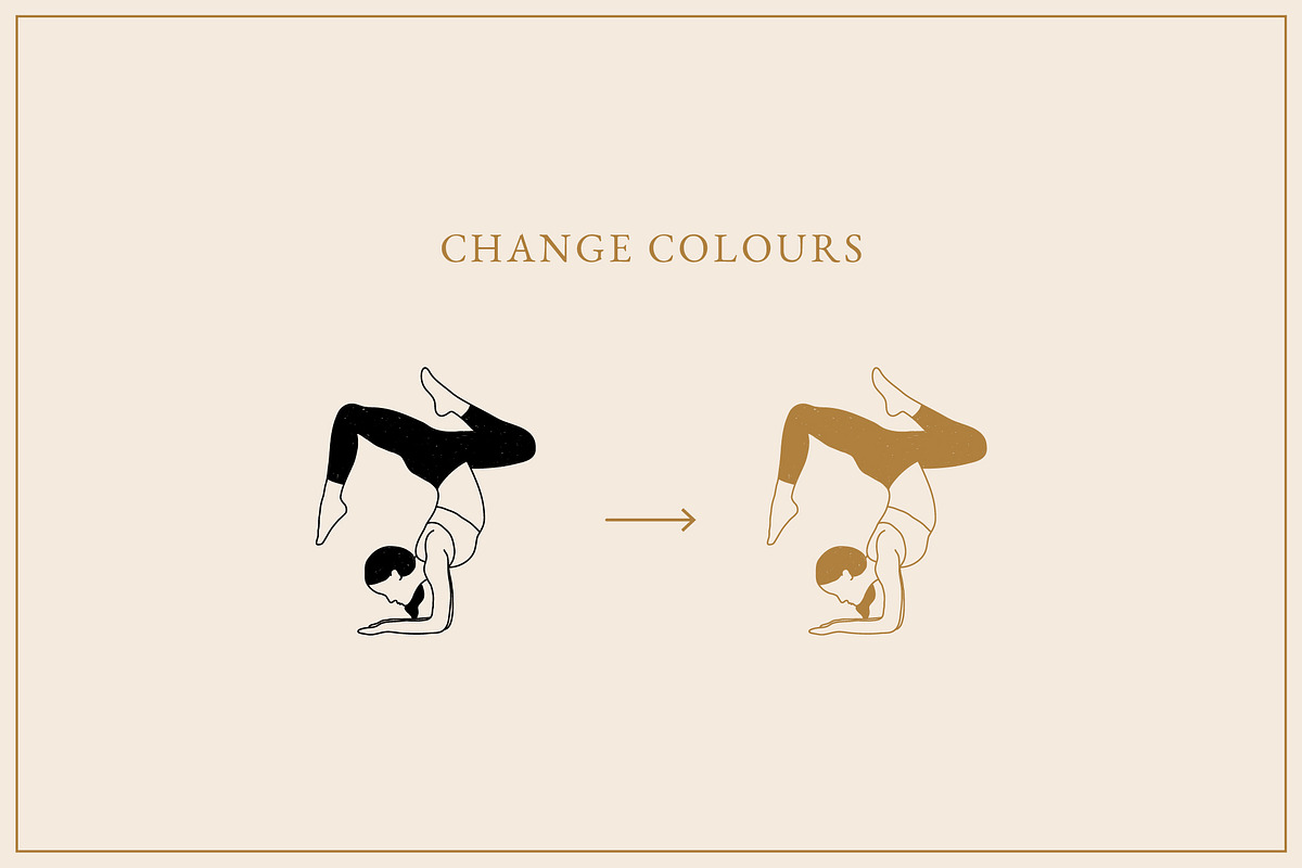 Hand Drawn Yoga Poses Illustrations, a Sport Illustration by Irene Florentina Design (Photo 3 of 4)