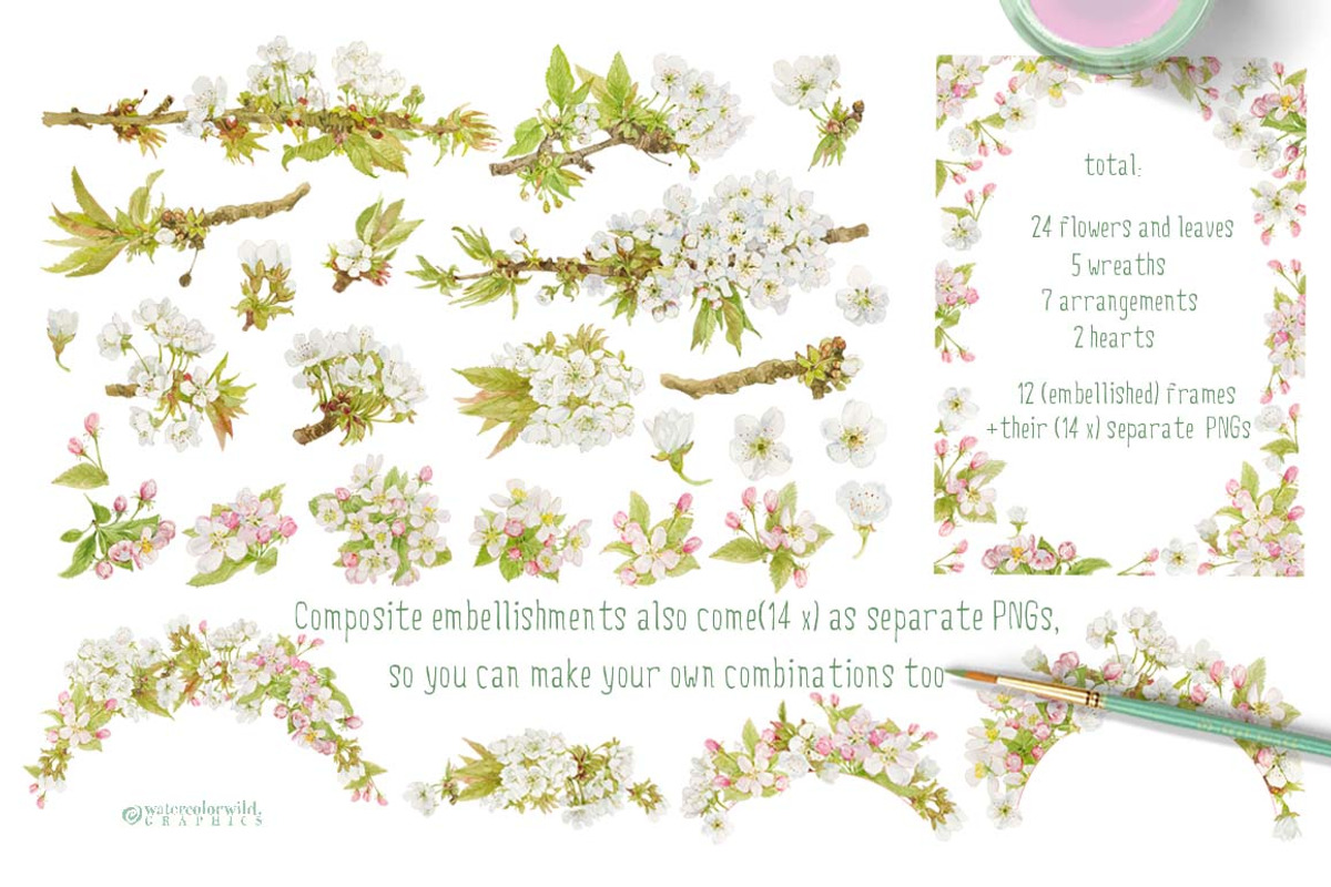 Blossom - Design Pack!, an Illustration by watercolorwild.graphics (Photo 2 of 9)