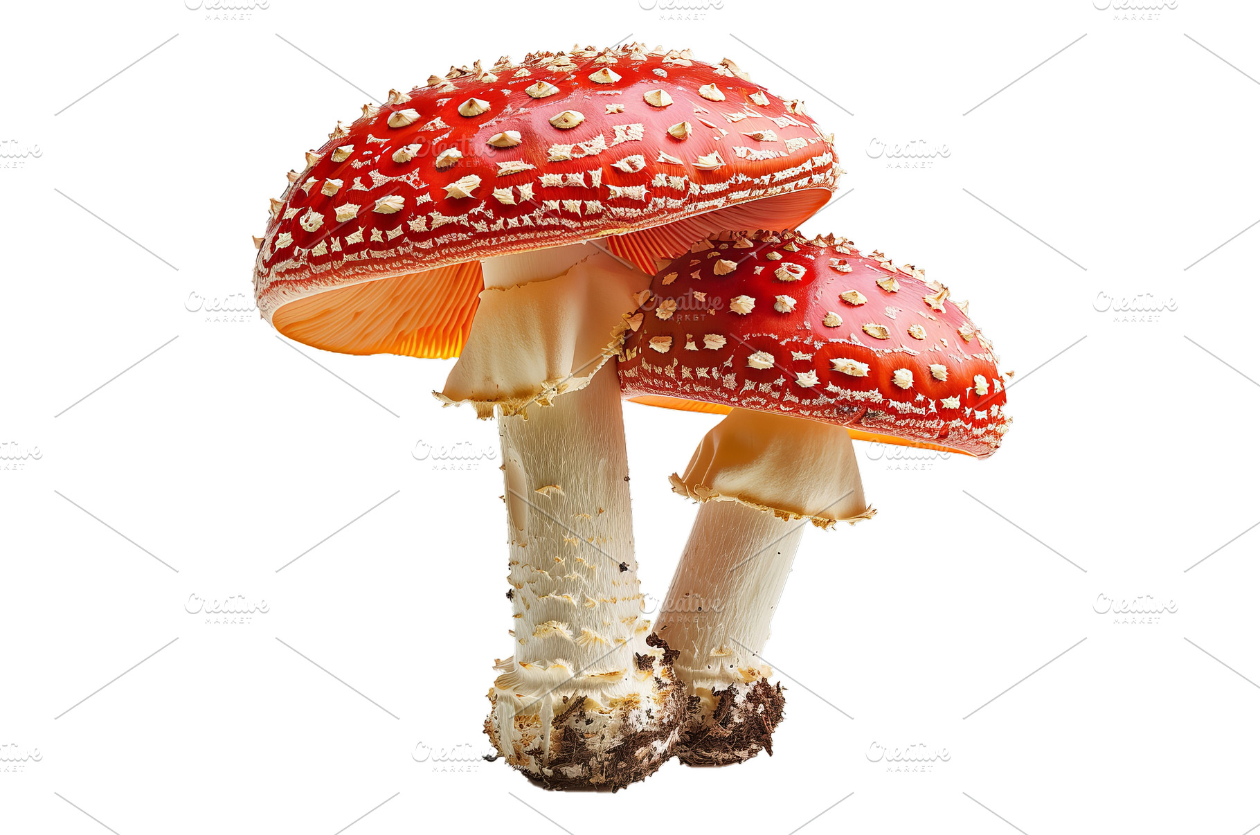 Vibrant amanita muscaria mushrooms, an Animal Photo by Ylivdesign