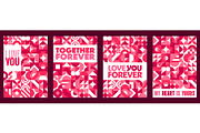 Valentine Day posters, geometric, an Illustration by Vector Tradition (Thumbnail 1 of 3)