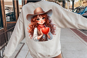 Quirky Valentine Cowgirl Clipart PNG, an Illustration by SinaCreation (Thumbnail 9 of 11)
